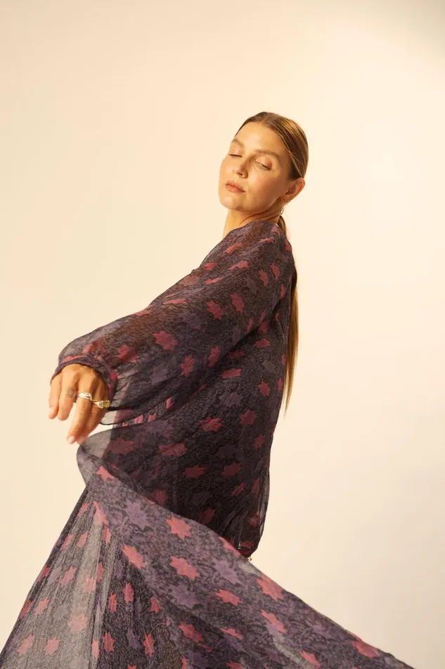 Fiore Maxi Snowflake Aubergine Women Natalie Martin Dresses