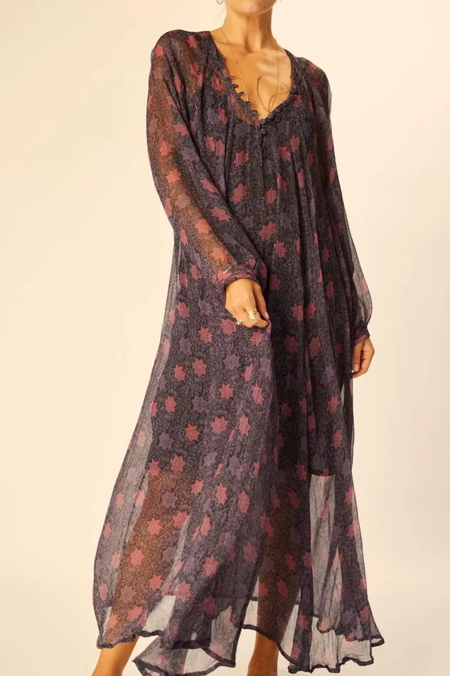 Fiore Maxi Snowflake Aubergine Women Natalie Martin Dresses