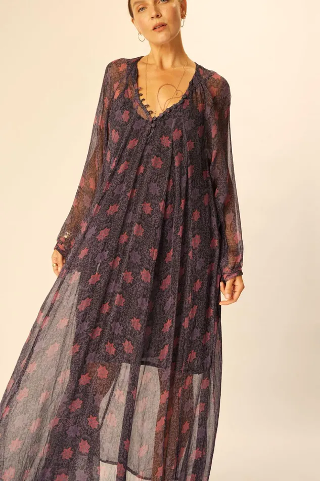 Fiore Maxi Snowflake Aubergine Women Natalie Martin Dresses