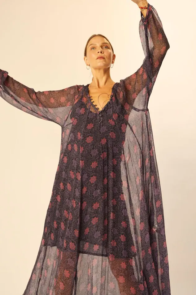 Fiore Maxi Snowflake Aubergine Women Natalie Martin Dresses