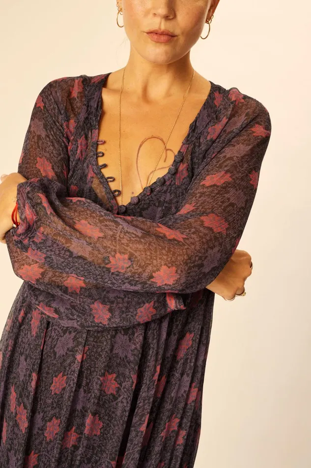 Fiore Maxi Snowflake Aubergine Women Natalie Martin Dresses