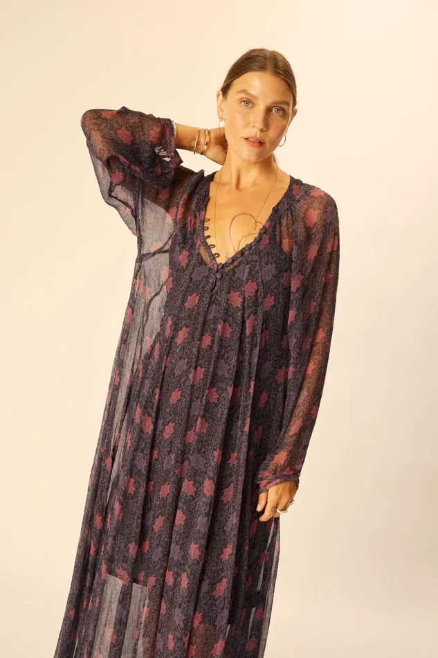 Fiore Maxi Snowflake Aubergine Women Natalie Martin Dresses
