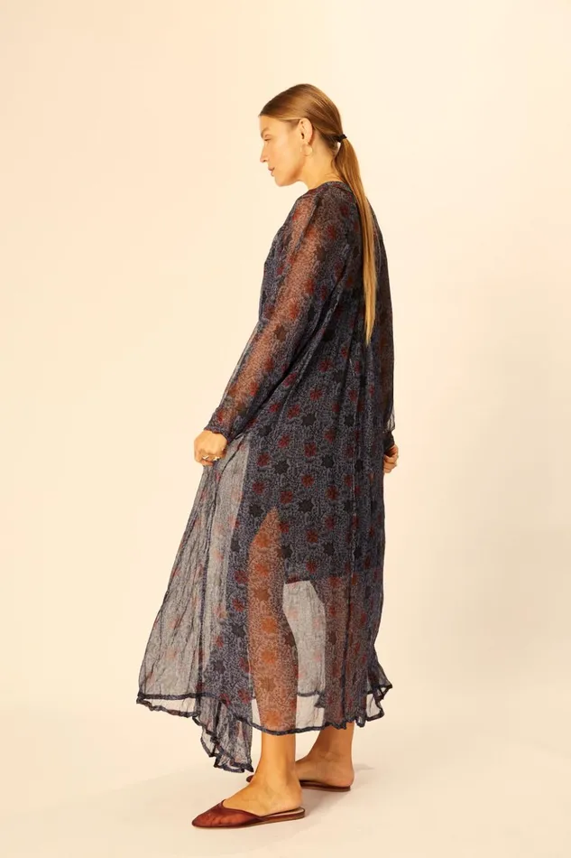 Fiore Maxi Snowflake Steel Blue Women Natalie Martin Dresses