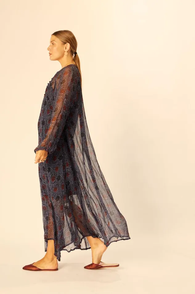 Fiore Maxi Snowflake Steel Blue Women Natalie Martin Dresses