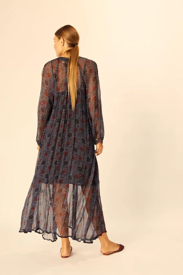 Fiore Maxi Snowflake Steel Blue Women Natalie Martin Dresses