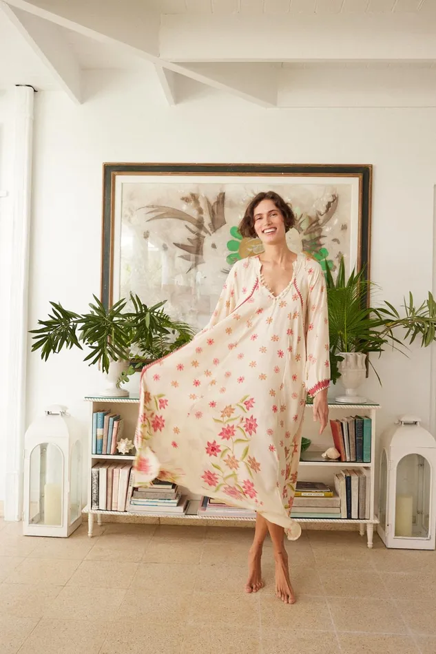 Fiore Maxi Starflower Cream Women Natalie Martin Dresses