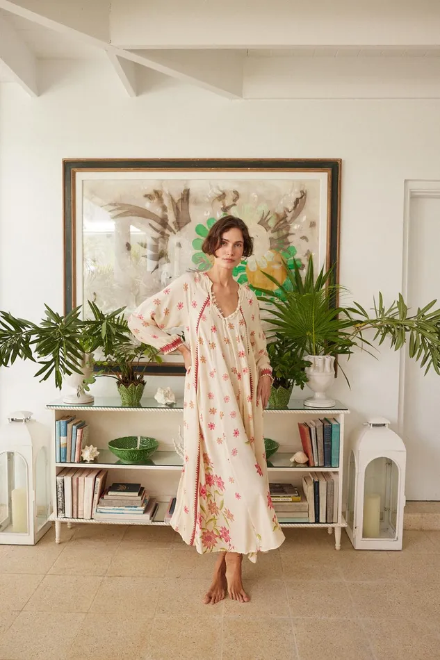 Fiore Maxi Starflower Cream Women Natalie Martin Dresses