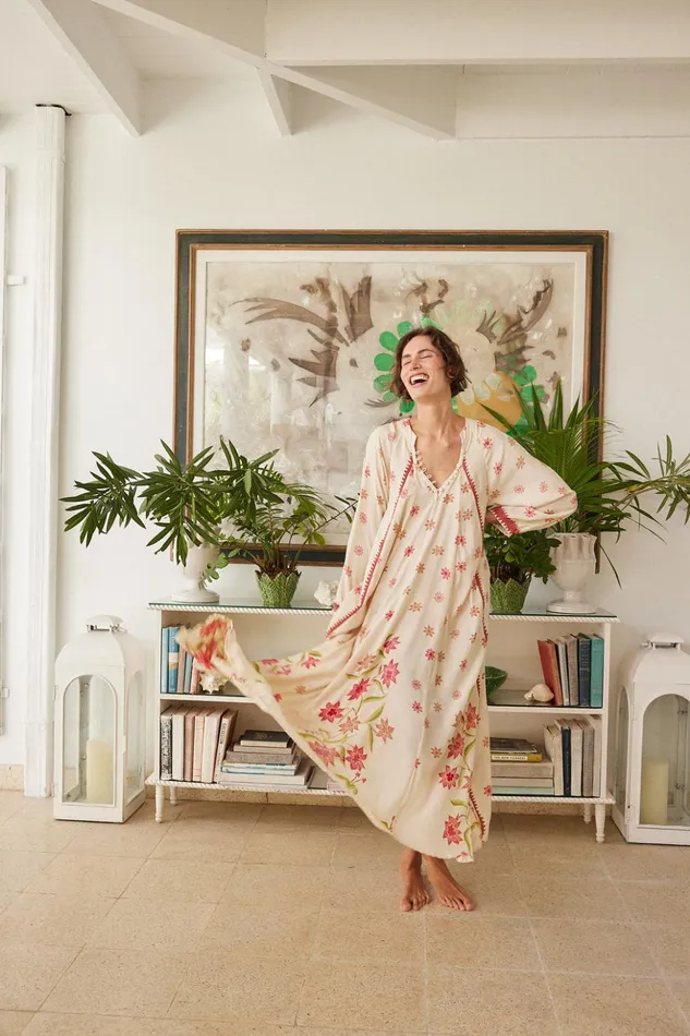Fiore Maxi Starflower Cream Women Natalie Martin Dresses