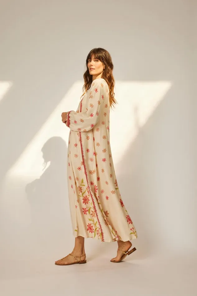 Fiore Maxi Starflower Cream Women Natalie Martin Dresses