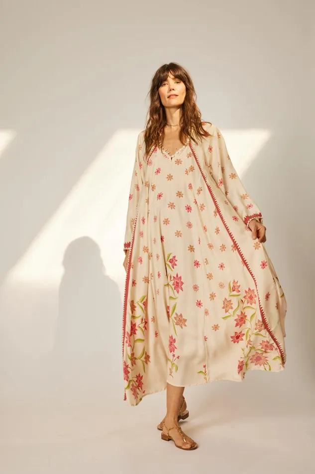 Fiore Maxi Starflower Cream Women Natalie Martin Dresses