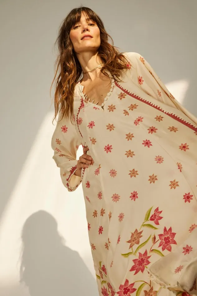 Fiore Maxi Starflower Cream Women Natalie Martin Dresses