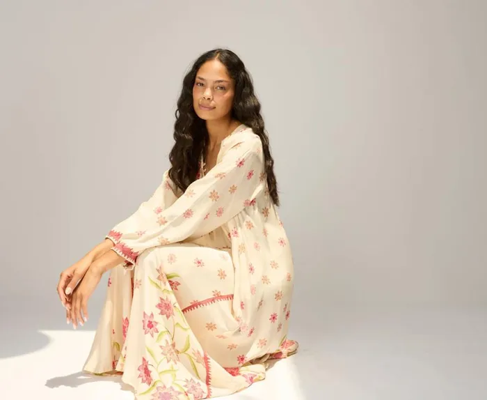 Fiore Maxi Starflower Cream Women Natalie Martin Dresses