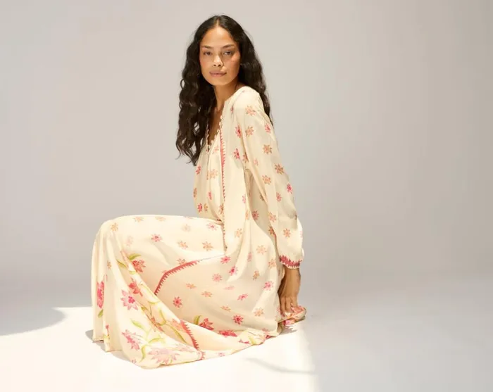 Fiore Maxi Starflower Cream Women Natalie Martin Dresses