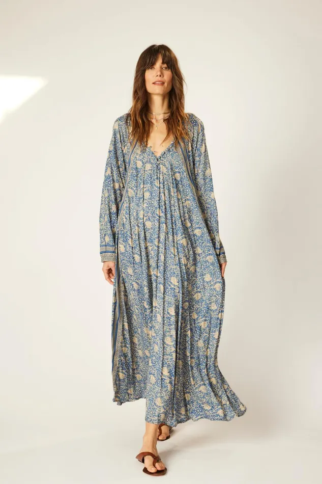 Fiore Maxi Water Lily Blue Women Natalie Martin Dresses