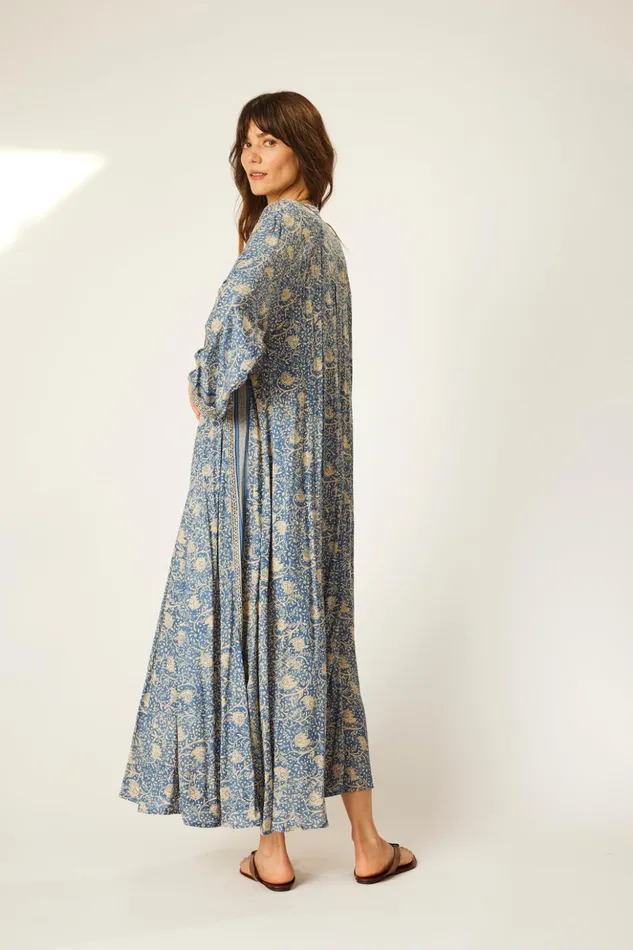 Fiore Maxi Water Lily Blue Women Natalie Martin Dresses