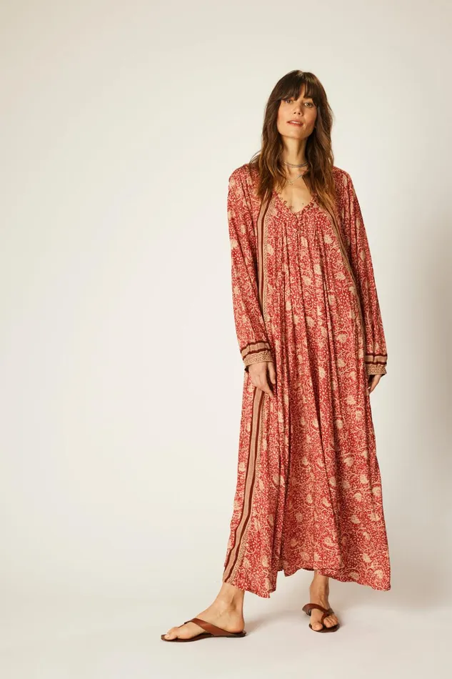 Fiore Maxi Water Lily Terracotta Women Natalie Martin Dresses