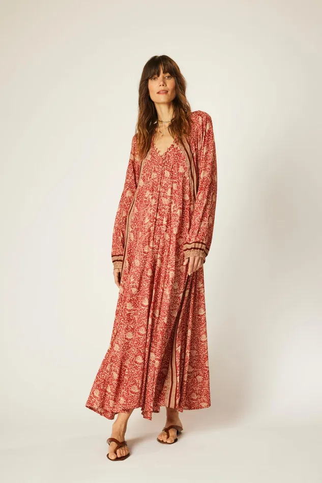 Fiore Maxi Water Lily Terracotta Women Natalie Martin Dresses