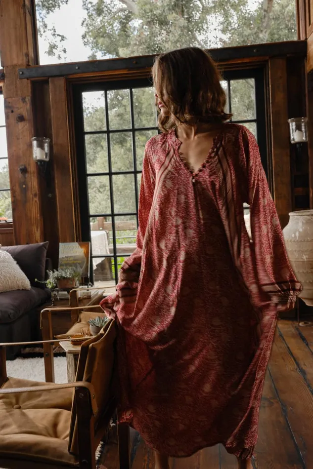 Fiore Maxi Water Lily Terracotta Women Natalie Martin Dresses
