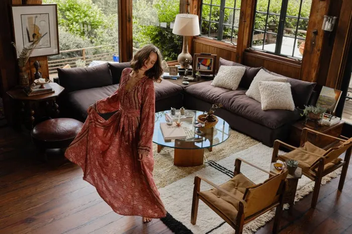 Fiore Maxi Water Lily Terracotta Women Natalie Martin Dresses
