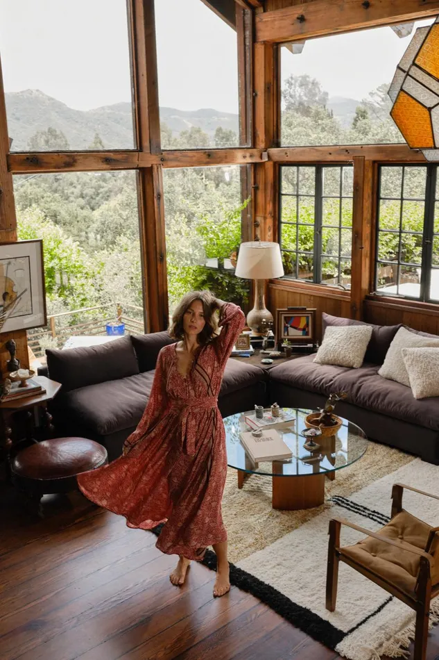 Fiore Maxi Water Lily Terracotta Women Natalie Martin Dresses