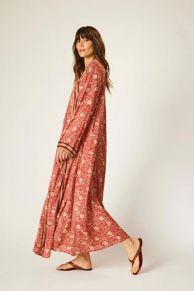 Fiore Maxi Water Lily Terracotta Women Natalie Martin Dresses