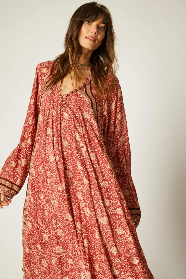 Fiore Maxi Water Lily Terracotta Women Natalie Martin Dresses