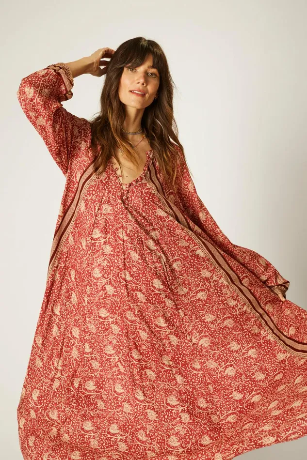 Fiore Maxi Water Lily Terracotta Women Natalie Martin Dresses