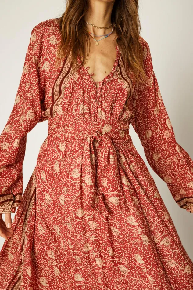 Fiore Maxi Water Lily Terracotta Women Natalie Martin Dresses