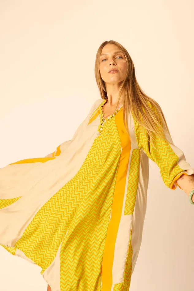 Fiore Short Dress Block Zigzag Tangerine Women Natalie Martin Dresses