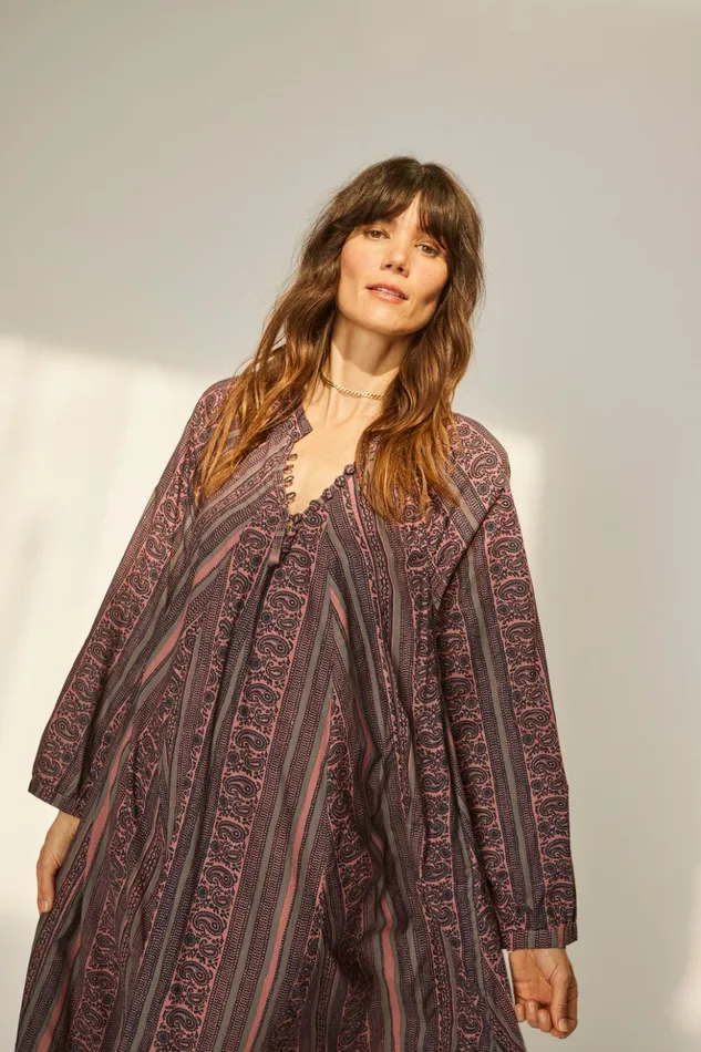 Fiore Short Dress Paisley Stripe Heather Women Natalie Martin Dresses