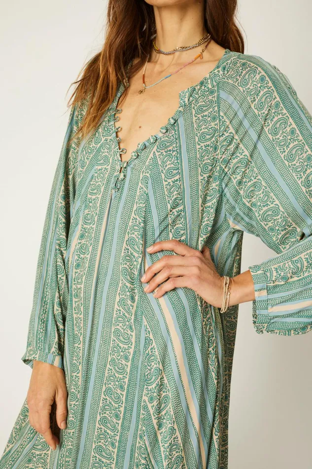 Fiore Short Dress Paisley Stripe Pool Women Natalie Martin Dresses