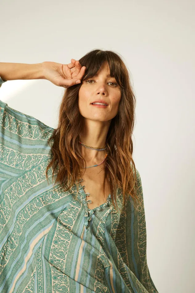 Fiore Short Dress Paisley Stripe Pool Women Natalie Martin Dresses