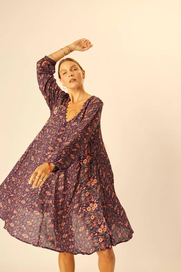 Fiore Short Dress Petite Fleur Aubergine Women Natalie Martin Dresses