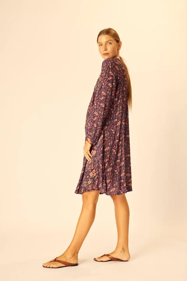 Fiore Short Dress Petite Fleur Aubergine Women Natalie Martin Dresses