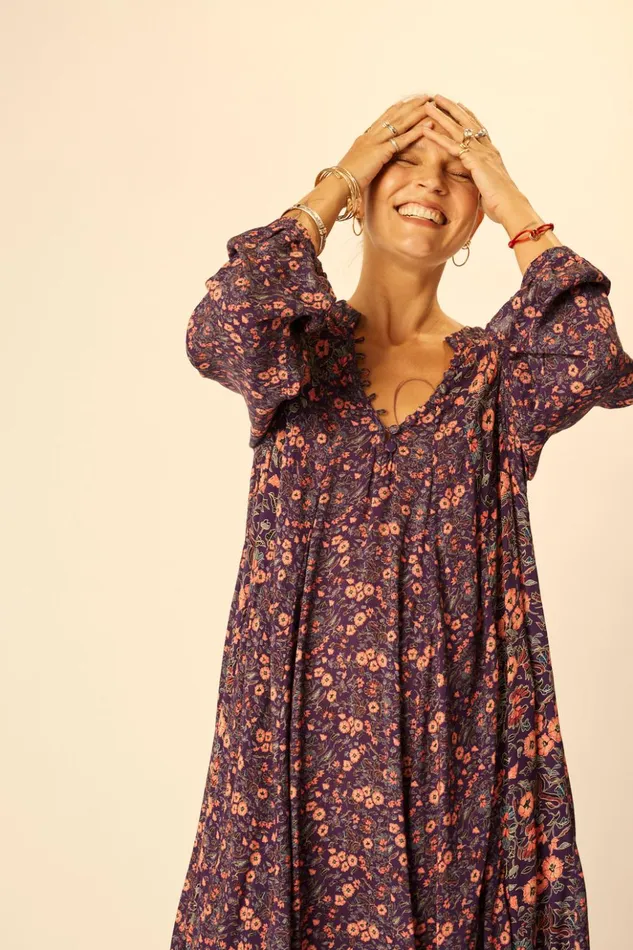Fiore Short Dress Petite Fleur Aubergine Women Natalie Martin Dresses