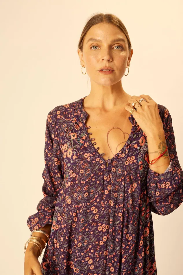 Fiore Short Dress Petite Fleur Aubergine Women Natalie Martin Dresses
