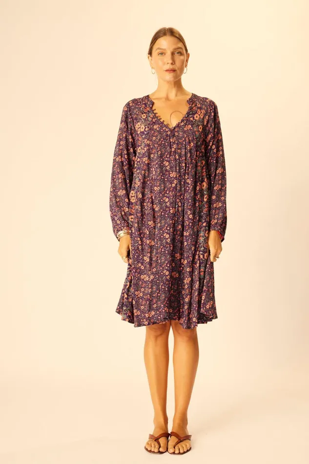 Fiore Short Dress Petite Fleur Aubergine Women Natalie Martin Dresses