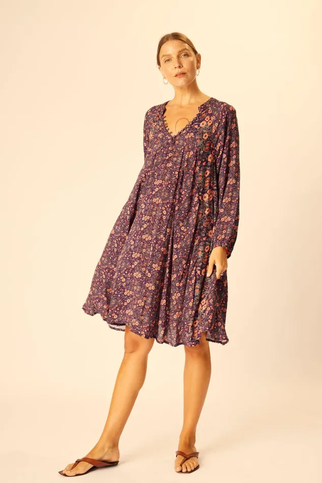Fiore Short Dress Petite Fleur Aubergine Women Natalie Martin Dresses