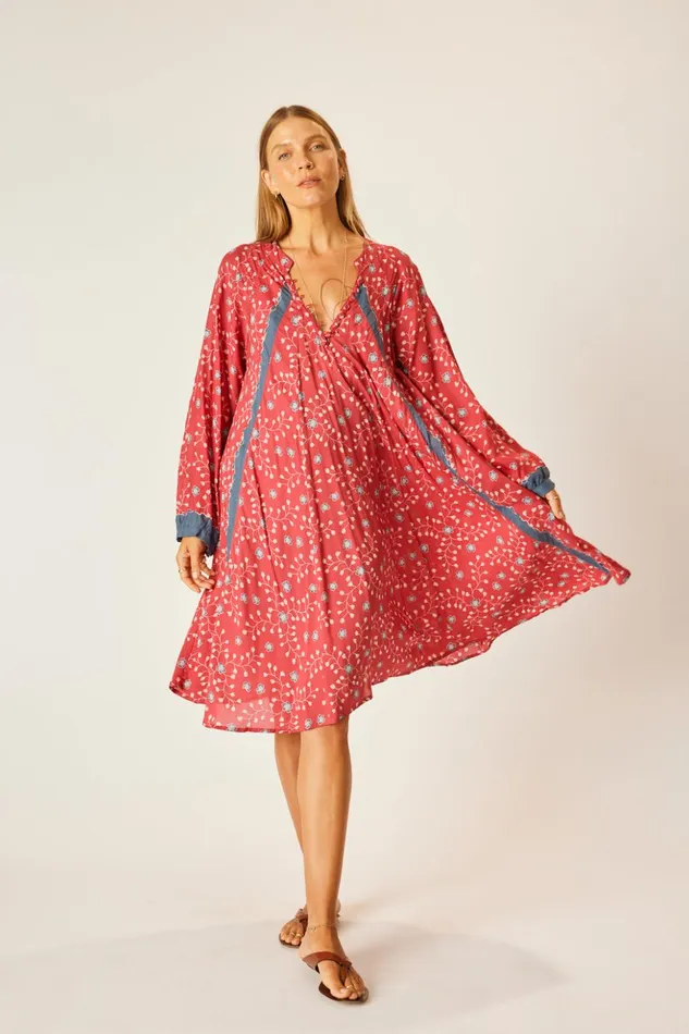 Fiore Short Dress Pinwheel Barn Red Women Natalie Martin Dresses