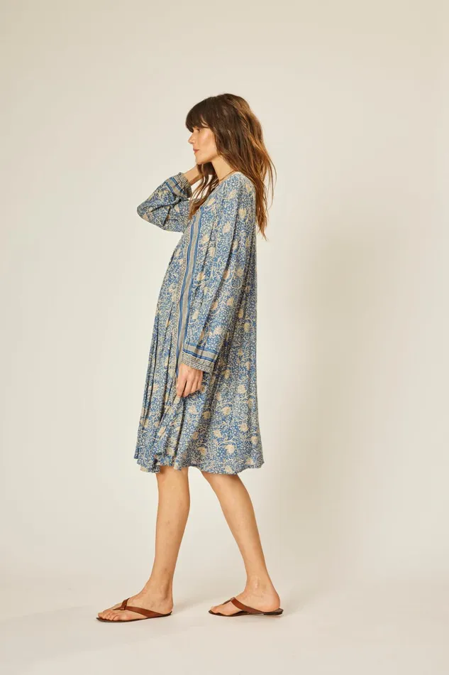 Fiore Short Dress Water Lily Blue Women Natalie Martin Dresses