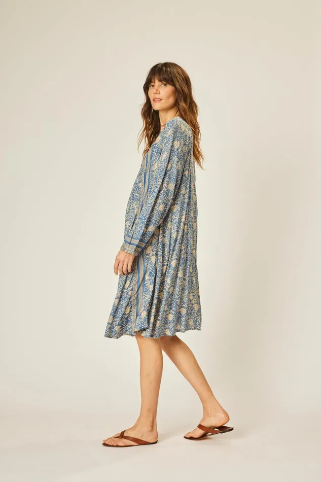 Fiore Short Dress Water Lily Blue Women Natalie Martin Dresses