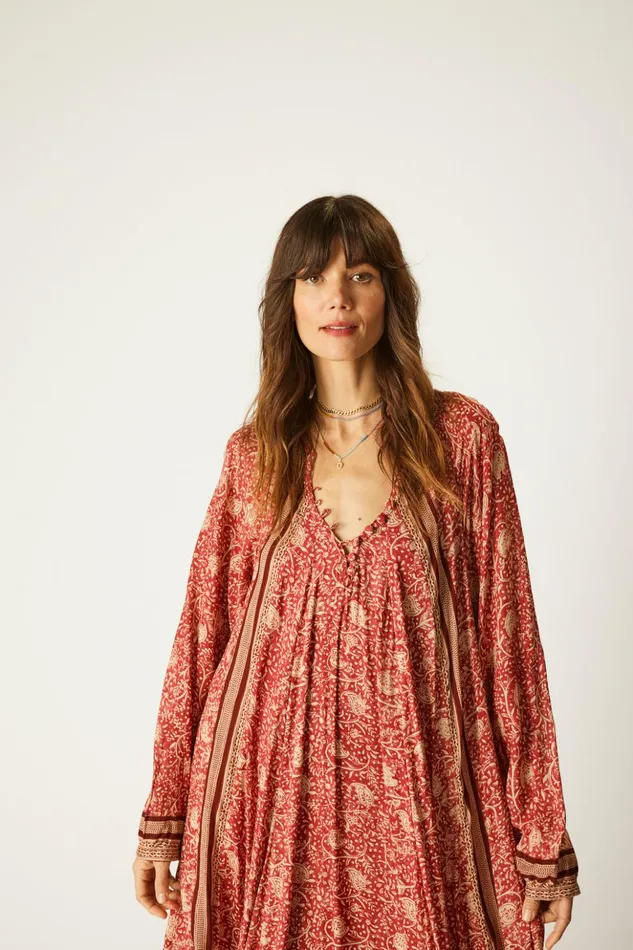 Fiore Short Dress Water Lily Terracotta Women Natalie Martin Dresses