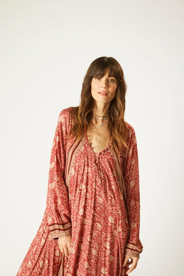 Fiore Short Dress Water Lily Terracotta Women Natalie Martin Dresses