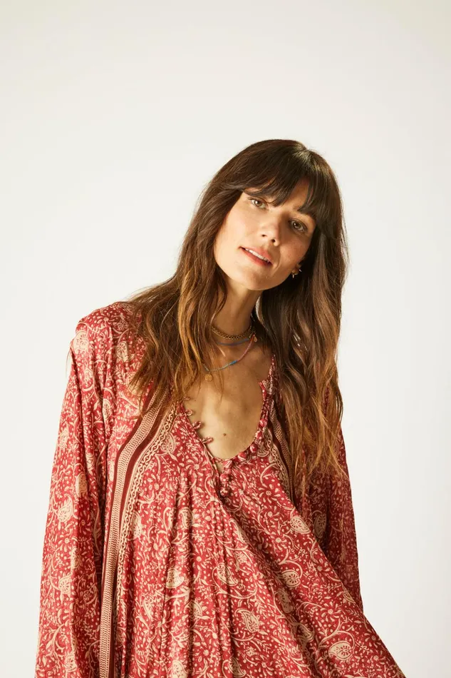 Fiore Short Dress Water Lily Terracotta Women Natalie Martin Dresses