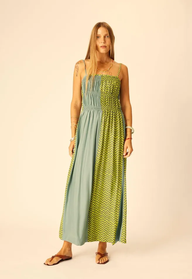 Gina Maxi Block Zigzag Aubergine Women Natalie Martin Dresses