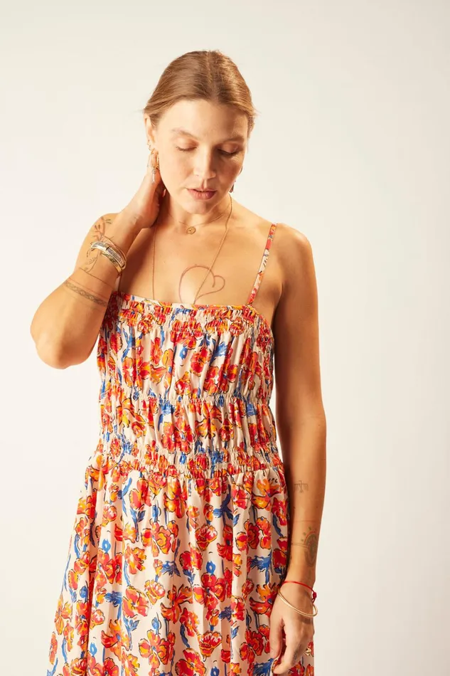Gina Maxi Silk Watercolor Clementine Women Natalie Martin Dresses