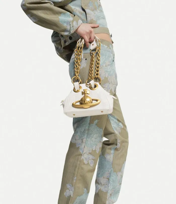 Handbags Women Vivienne Westwood Archive Orb Chain Handbag In Cream