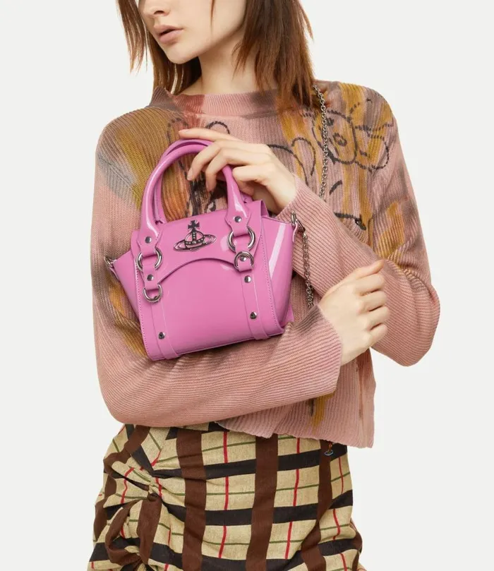 Handbags Women Vivienne Westwood Betty Mini Handbag With Chain In Pink