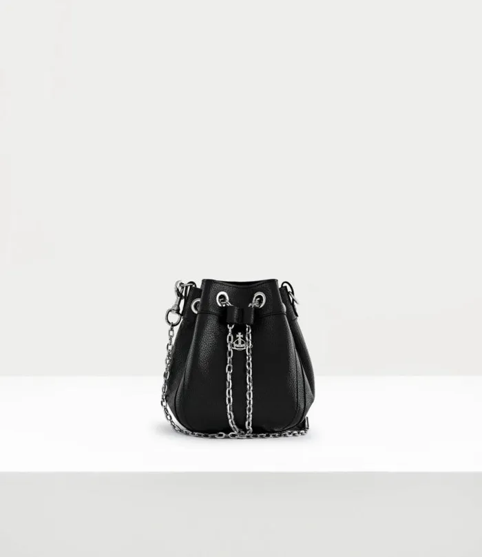 Handbags Women Vivienne Westwood Chrissy Small Bucket Bag In Black