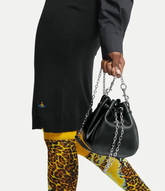 Handbags Women Vivienne Westwood Chrissy Small Bucket Bag In Black